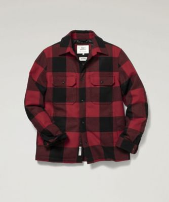 オーバーシャツ　ＡＬＡＳＫＡＮ　ＷＯＯＬ　ＣＨＥＣＫ　ＯＶＥＲＳＨＩＲＴ　ＲＥＤ　ＢＵＦＦＡＬＯ　ＷＯＯＳ００６７